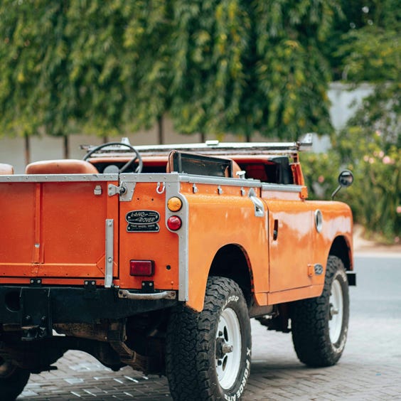 Photo of a Parked Orange Car